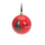 Xmas Ball Polyester 7.5CM Red - With Tree