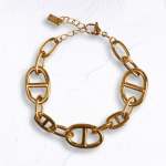 Stainless Steel Chain Link Bracelet - Gold Free