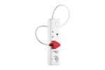 Switched White 4 Way Medium Surge Protected Multiplug 0.5M Cord - SWD-8500-05-WT