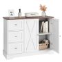 Sideboard Buffet Cabinet Coffee Bar 3 Drawers Storage 2 Storage Cabinets
