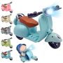 Lufzfeu Doll Accessories Electric Scooter Toy With Lights & Music Rotate 360 5 Colors Available Cute Motorcycles For Dolls Decor