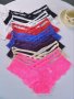 7PCS Floral Lace Thongs Soft & Comfy Cross Cut Out Intimates Panties Women's Lingerie & Underwear