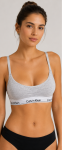 Calvin Klein Lightly Lined Bralette In Grey - Grey XL