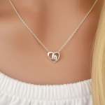 Amelia 925 Sterling Silver Pink Cz Love Friendship Knot Necklace 10MM On 45CM Chain - Clear Cz Stone