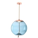 Orb LED Pendant Light Amber Smoke Blue - Gold amber