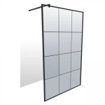 Shower Screen Mont Blanc Black 1200X2000X6MM Fixed freestanding 12 Pan