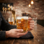 500ML Textured Clear Glass Beer Mug