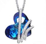 Cde Bliss Necklace With Swarovski Crystals - Blue