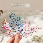 20-PACK Plant Themed Pet Stickers Self-adhesive Leaf Patterns With Crystal Embellishment Glossy Finish Irregular Shape Stickers