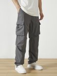 Men's Casual Flap Pocket Straight Leg Cargo Pants Street Style Casual Pants For Outdoor Activities