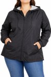 Ladies Stripe Inner Hoody Jacket - 6XL Black