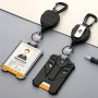 Retractable Heavy Duty Badge Reels With ID Badge Holder Tactical Id Card Holder Vertical Id Holder With Mountaineering Easy To Pull Buckle With Carabiner