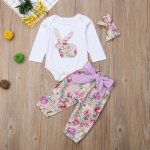 Purple Floral Easter Bunny Set