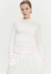 Draped Jersey Top - Cream