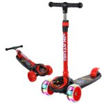 3-WHEEL Foldable Kids Scooter With Light-up Wheels And Music - Blue