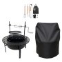 60CM Mega Fire Pit & Braai Grill With Cover & Braai Tool Set