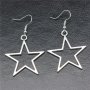Stylish Big Star Drop Earrings For Women Girls Silver Color Hollow Pentagram Geometric Dangle Earring Jewelry