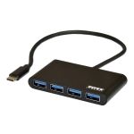 USB Type-c To 4 X USB3.0 5GBPS 30CM 4 Hub - Black