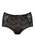 Black Floral Lace Full Briefs - S Black