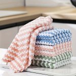 5 10PCS Soft & Absorbent Dish Cloths Reusable Machine Washable Coral Fleece Microfiber Towels For Bathroom Car & Window Home Ess