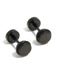 Black Coated Surgical Steel Disc Flat Back Studs