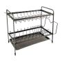 2 Tier Dish Drying Rack With Drain Tray And Cup Holder For Tidy Counters