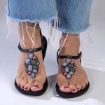 Khai Glam Thong Sandals - Black - 8