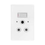 Single Switch Socket+ Cover 2X4 Vertical