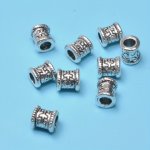 20PCS Retro Silver Alloy Bucket Spacer Beads Charm Jewelry Accessories Loose Necklace Diy Bead Tube Bail Beads Connector 6X7MM H