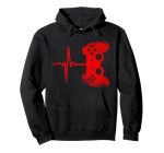 Gamer Heartbeat Video Games Gaming Boys Girls Teens Men Pullover Hoodie