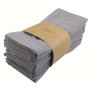 6-PACK Premium Cotton Cloth Napkins - 40.64X40.64 Cm Solid Color Square Table Napkins Woven Dinner Napkins For Home Wedding Parties - Eco-friendly Reusable Gray