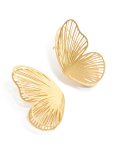 Waterproof Gold Plated Stainless Steel Laser Cut Butterfly Stud Earrings