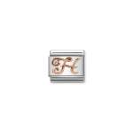 Composable Classic Link Letter H In Rose Gold And Cubic Zirconia