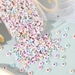 600 300 150PCS 4X7MM White Background Colorful Acrylic Letter Beads For Diy Bracelet Necklace Jewelry Making