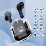 Transparent Tws No Cover Design Color True Wireless Stereo Earbuds Silicone In-ear Touch Button Hands-free Headset Digital Displ