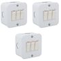 Industrial Wall Switch - 3 X Lever - 1 Way - White - Set Of 3