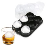 Samuelworld Large Ice Ball Maker With Lid 6 X 2.5 Inch Ice Balls - Bpa Free Easy To Fill Round Silicone Ice Tray Perfect