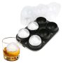 Samuelworld Large Ice Ball Maker With Lid 6 X 2.5 Inch Ice Balls - Bpa Free Easy To Fill Round Silicone Ice Tray Perfect