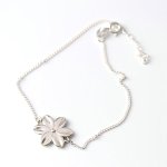 Sterling Silver Flower Bracelets - "peace" - Satin Flower
