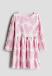 Printed Cotton Dress - Pink hearts