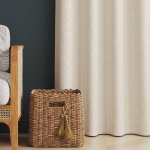 Leaf Lined Eyelet Curtain Natural - Longer Length 270CM W X 255CM L