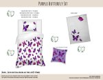 Kids Duvet Set Purple Butterfly