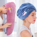 Magic Microfiber Hair Drying Towel: Quick Dry Shower Cap Turban For Women And Girls Soft Polyester Fiber Bath Hat Super Absorben