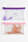 Khoki Glitter Filled Pencil Case 20CM Assorted Colours