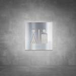 Toilet Male And Female Sign D01 - Brushed Stainless Steel