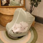 Car Seat Cover With Zip Sage Green With Sheep In Stock