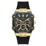 Guess Black Gold Tone Multi-function Stainless Steel Watch