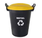 Colour Coded 70 Litre Recycling Bin - Metal Yellow