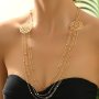 Elegant Multi-Layer Beaded Necklace With Hollow Round Design - Perfect For Everyday & Party Wear