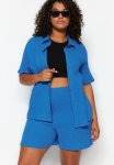 Plus Muslin Shirt - Sax